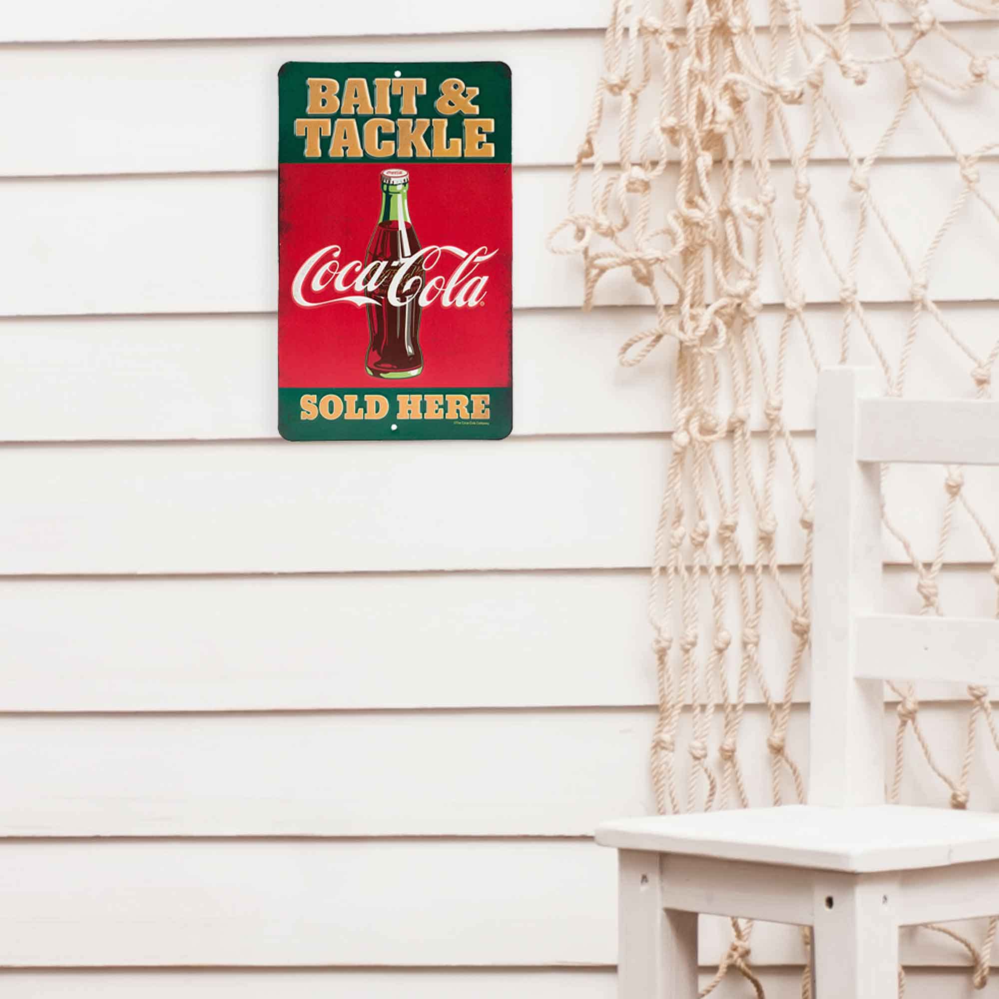 Amazon.com: Coca-Cola Bait and Tackle Embossed Metal Sign